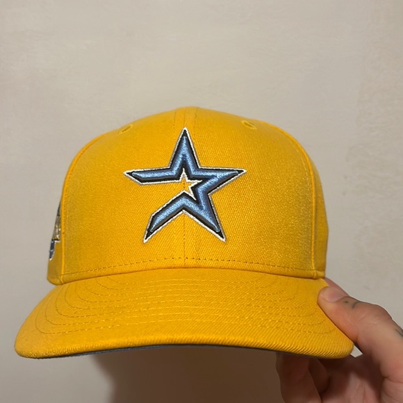 NEW ERA HOUSTON ASTROS FITTED HAT BLUE BEIM - Picture 1 of 4